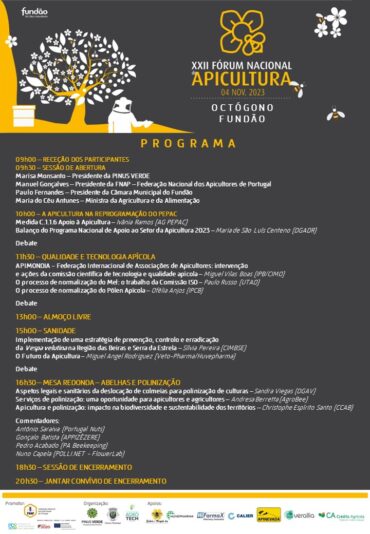 XXII FÓRUM NACIONAL DE APICULTURA 2023 - PROGRAMA FINAL